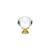 Emtek 86209US4 Crystal & Porcelain 1 3/4" Diamond Crystal Cabinet Knob in Satin Brass