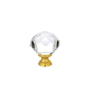 Emtek 86209US3 Crystal & Porcelain 1 3/4" Diamond Crystal Cabinet Knob in Polished Brass