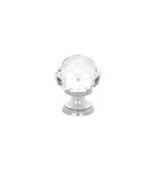 Emtek 86012US26 Crystal & Porcelain 1 1/4" Diamond Crystal Cabinet Knob in Polished Chrome