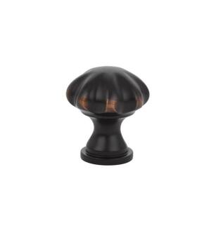 Emtek 86122US10B Traditional 1 1/4" Brass Melon Cabinet Knob in Oil Rubbed Bronze