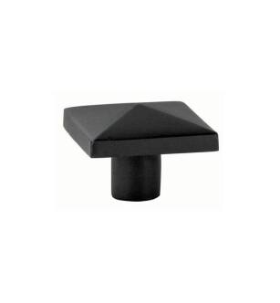 Emtek 86145FB Rustic Sandcast Bronze 1 1/4" Square Cabinet Knob in Flat Black Bronze