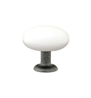 Emtek 86074SS Crystal & Porcelain Madison 1 3/4" Ivory Cabinet Knob with Wrought Steel Stem in Satin Steel