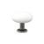 Emtek 86074SS Crystal & Porcelain Madison 1 3/4" Ivory Cabinet Knob with Wrought Steel Stem in Satin Steel