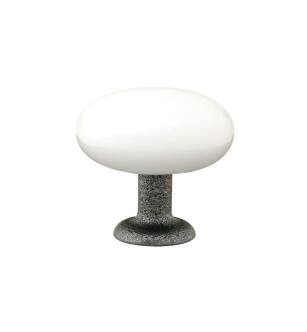 Emtek 86071SS Crystal & Porcelain Madison 1 1/4" Ivory Cabinet Knob with Wrought Steel Stem in Satin Steel