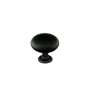 Emtek 86075FB Crystal & Porcelain Madison 1 3/4" Black Cabinet Knob with Wrought Steel Stem in Flat Black Steel
