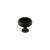 Emtek 86072FB Crystal & Porcelain Madison 1 1/4" Black Cabinet Knob with Wrought Steel Stem in Flat Black Steel