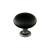 Emtek 86072SS Crystal & Porcelain Madison 1 1/4" Black Cabinet Knob with Wrought Steel Stem in Satin Steel