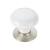 Emtek 86034US15 Porcelain 1 3/4" Ice White Cabinet Knob with Brass Base in Satin Nickel