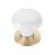 Emtek 86034US4 Porcelain 1 3/4" Ice White Cabinet Knob with Brass Base in Satin Brass