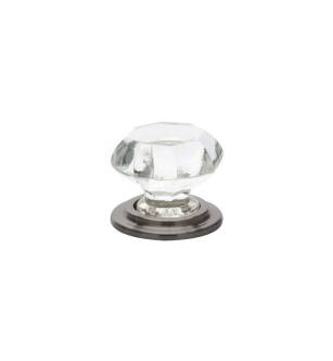 Emtek 86028US15A Crystal & Porcelain Old Town 1 3/4" Clear Crystal Cabinet Knob in Pewter