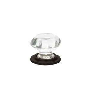Emtek 86028US10B Crystal & Porcelain Old Town 1 3/4" Clear Crystal Cabinet Knob in Oil Rubbed Bronze