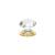 Emtek 86028US4 Crystal & Porcelain Old Town 1 3/4" Clear Crystal Cabinet Knob in Satin Brass