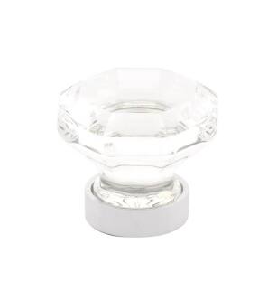 Emtek 86011US26 Crystal & Porcelain Old Town 1 1/4" Clear Crystal Cabinet Knob with Brass Base in Polished Chrome