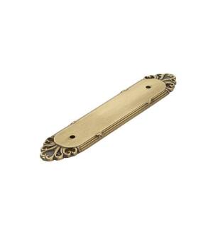 Emtek 86294US7 6 5/8" Ribbon and Reed Backplate for Cabinet Pull in French Antique