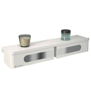 Fleurco VE2005-18-11 Eloquence 19 5/8" Wall Mount Shelf with Double Drawer in Chrome/White