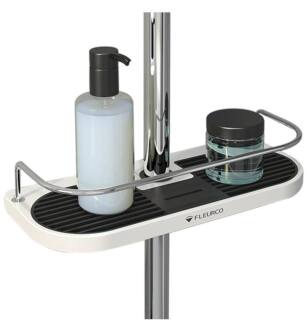 Fleurco VD1105-18-11 Domus 11" Shower Shelf with Adapter in Chrome/White