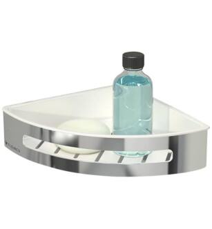 Fleurco VAC0808-18-11 Aura 9 1/8" Wall Mount Corner Shower Basket in Chrome/White