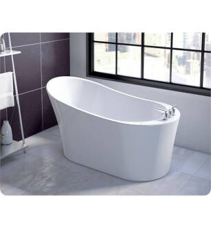 Fleurco BZCO5931-18 Opus Concerto Petite 59" Acrylic Freestanding Oval Bathtub in White