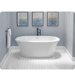 Fleurco BZMA5931-18 Opus Madrigal Petite 59" Acrylic Freestanding Oval Bathtub in White