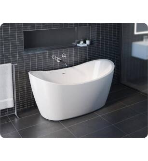 Fleurco BZAR5931-18 Opus Arpeggio Petite 59" Acrylic Freestanding Oval Bathtub in White