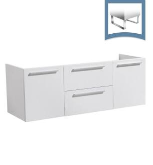 Fresca FCB8013WH Opulento 54" White Modern Double Sink Bathroom Cabinet