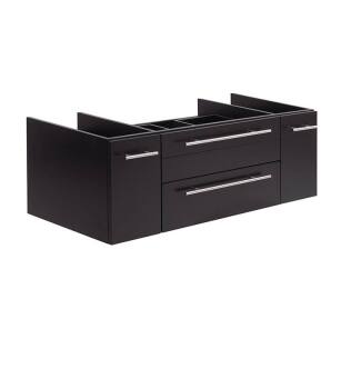 Fresca FCB6148ES-VSL Lucera 48" Espresso Wall Hung Vessel Sink Modern Bathroom Cabinet