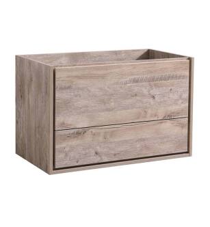 Fresca FCB9236RNW Catania 36" Rustic Natural Wood Wall Hung Modern Bathroom Cabinet