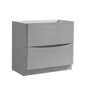 Fresca FCB9136GRG Tuscany 36" Glossy Gray Free Standing Wall Hung Modern Bathroom Cabinet