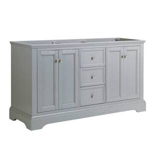 Fresca FCB2460GRV Windsor 60" Gray Textured Traditional Double Sink Bathroom Cabinet