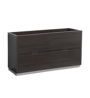 Fresca FCB8460GO-D Fresca Valencia 60" Gray Oak Free Standing Double Sink Modern Bathroom Cabinet