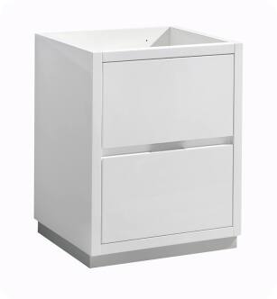 Fresca FCB8424WH Valencia 24" Glossy White Free Standing Modern Bathroom Cabinet