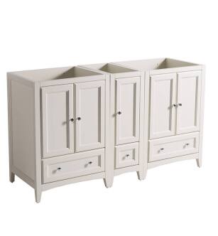 Fresca FCB20-241224AW Oxford 60" Antique White Traditional Double Sink Bathroom Cabinets