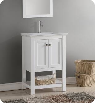 Fresca FCB2304WH-I Manchester 24" White Traditional Bathroom Vanity