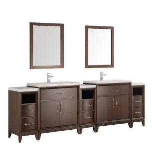 Fresca FCB21-96AC Cambridge 96" Antique Coffee Double Sink Traditional Bathroom Vanity
