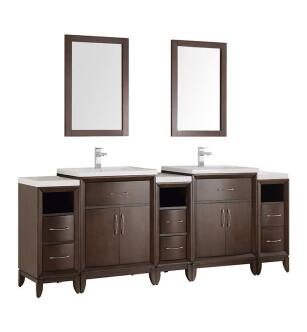 Fresca FCB21-84AC Cambridge 84" Antique Coffee Double Sink Traditional Bathroom Vanity