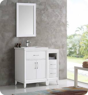 Fresca FCB21-2412WH Cambridge 36" White Traditional Bathroom Vanity