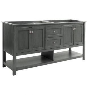 Fresca FCB2372VG-D Manchester Regal 72" Gray Wood Veneer Traditional Double Sink Bathroom Cabinet