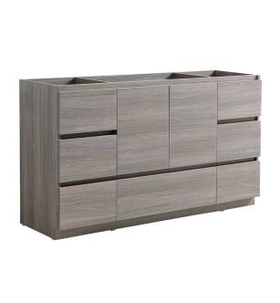 Fresca FCB9360MGO-S Lazzaro 60" Gray Wood Free Standing Single Sink Modern Bathroom Cabinet