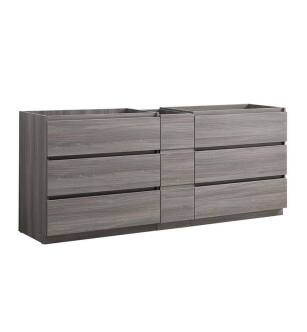 Fresca FCB93-361236MGO-D Lazzaro 84" Gray Wood Free Standing Double Sink Modern Bathroom Cabinet