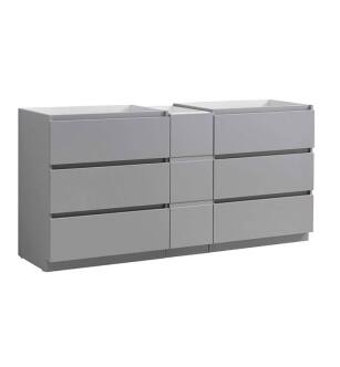 Fresca FCB93-301230GR-D Lazzaro 72" Gray Free Standing Double Sink Modern Bathroom Cabinet