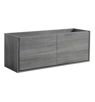 Fresca FCB9260OG-D Catania 60" Ocean Gray Wall Hung Double Sink Modern Bathroom Cabinet