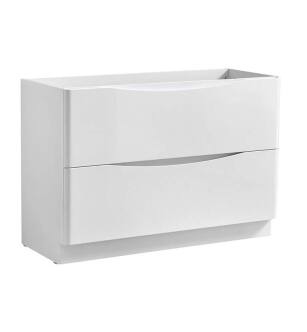Fresca FCB9148WH-D Tuscany 48" Glossy White Free Standing Double Sink Modern Bathroom Cabinet
