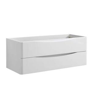 Fresca FCB9048WH-D Tuscany 48" Glossy White Wall Hung Double Sink Modern Bathroom Cabinet