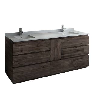 Fresca FCB31-361236ACA-FC Formosa 84" Floor Standing Double Sink Modern Bathroom Cabinet in Acacia
