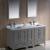 Fresca FVN20-241224GR Oxford 60" Gray Traditional Double Sink Bathroom Vanity with Side Cabinet