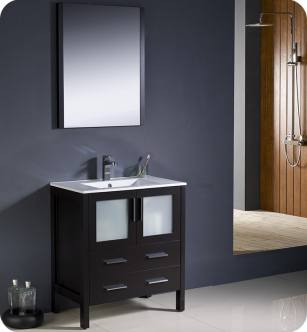 Fresca FVN6230ES-UNS Torino 30" Modern Bathroom Vanity with Integrated Sink in Espresso
