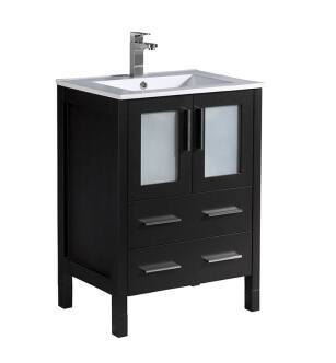 Fresca FCB6224ES-I Torino 24" Espresso Modern Bathroom Cabinet with Integrated Sink