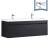 Fresca FCB8040BW-I Largo 57" Black Modern Double Sink Bathroom Cabinet with Integrated Sinks