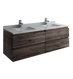 Fresca FCB31-3030ACA-U Formosa 60" Wall Hung Double Sink Modern Bathroom Cabinet with Top & Sink