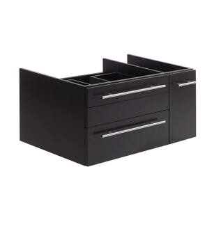 Fresca FCB6136ES-VSL-L Lucera 36" Espresso Wall Hung Vessel Sink Modern Bathroom Cabinet - Left Version